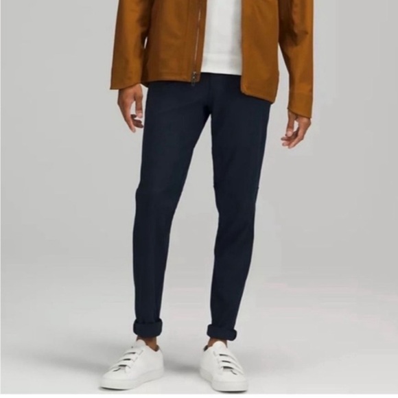 Lululemon ABC Pant Slim 34" warpstreme true navy reflective cuffs anti wrinkle - Picture 2 of 16